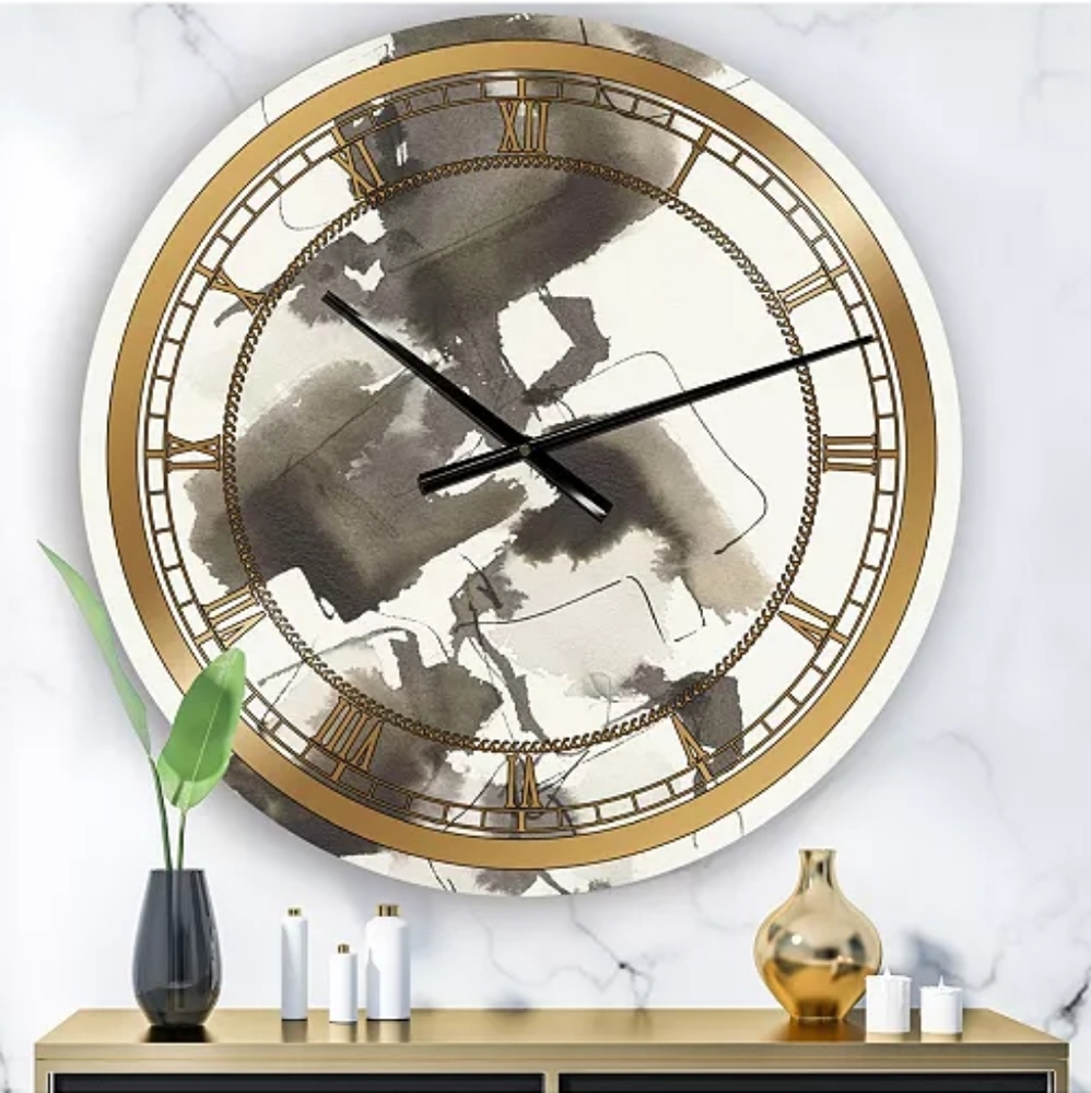 Designart Glam Oversized Metal Wall Clock